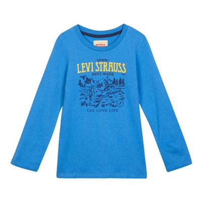 Levi's Boys' blue logo applique top